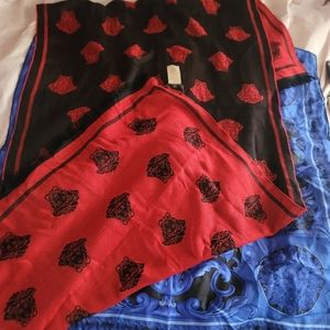 VERSACE SCARF***Beautiful Red, and black. $145